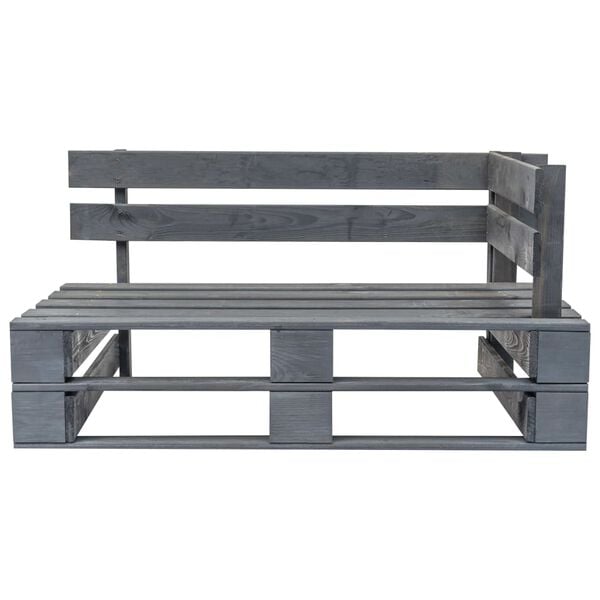 vidaXL Vrtna sofa od paleta od borovine sa sivim jastucima