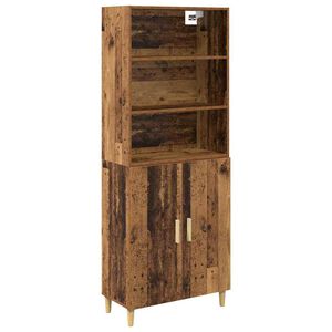 vidaXL Highboard Staro drvo 69,5 x 32,5 x 180 cm Konstruirano drvo