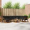 vidaXL Set vanjskih sofa s jastukom 9 pcs Prirodna i crna