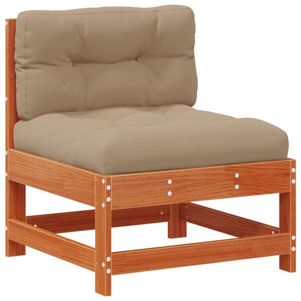 vidaXL Srednji kauč za vrt Masivna borovina Vosak Smeđa