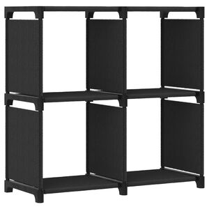 vidaXL Police za izlaganje s 4 kocke od tkanine 69 x 30 x 72,5 cm crne