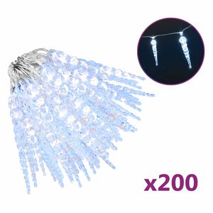 vidaXL Božićna lampica u obliku ledenice 200 LED dioda hladno bijela 20 m akril PVC
