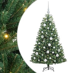 vidaXL Umjetno božićno drvce s nogom Zelena 120 cm PVC i metal