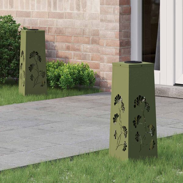 vidaXL Solarna LED svjetlost za stazu 2 pcs Maslinasto zelena