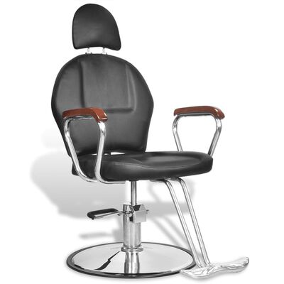 Profesionalna brijačka stolica s uzglavljem od umjetne kože, crna