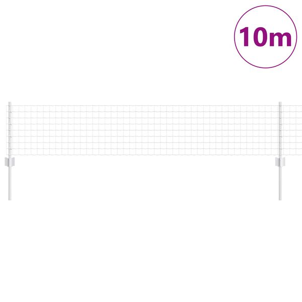 vidaXL Ograda s postovima Srebrno 0,4 x 10 m Čelik