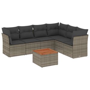 vidaXL 7-dijelni set vrtnih sofa sivi od poliratana