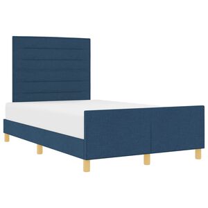 vidaXL Krevetna konstrukcija s uzglavljem Plava 120 x 190 cm tkanina