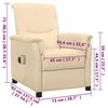 vidaXL Električna masažna fotelja od tkanine krem