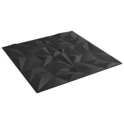 vidaXL Zidni paneli 24 kom crni 50 x 50 cm XPS 6 m² uzorak ametista