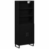 vidaXL Highboard 2 pcs Crni hrast Konstruirano drvo