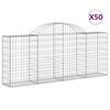 vidaXL Lučne gabionske ko&scaron;are 50 kom 200x30x80/100cm pocinčano željezo