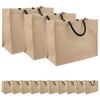 vidaXL Torbe od jute 50 Prirodna i crna 42 x 33 x 19 cm 100% Jut