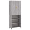 vidaXL Visoka komoda siva sonome 69,5x34x180 cm od konstruiranog drva
