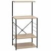 vidaXL Ormarić za mikrovalnu crni i hrast 60 x 39,6 x 123 cm drveni
