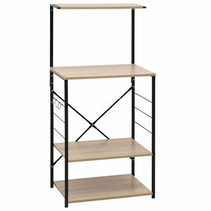 vidaXL Ormarić za mikrovalnu crni i hrast 60 x 39,6 x 123 cm drveni