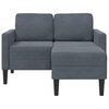 vidaXL Sofa 2-sjed s ležaljkom u obliku slova L tamnosiva 125cm bar&scaron;un