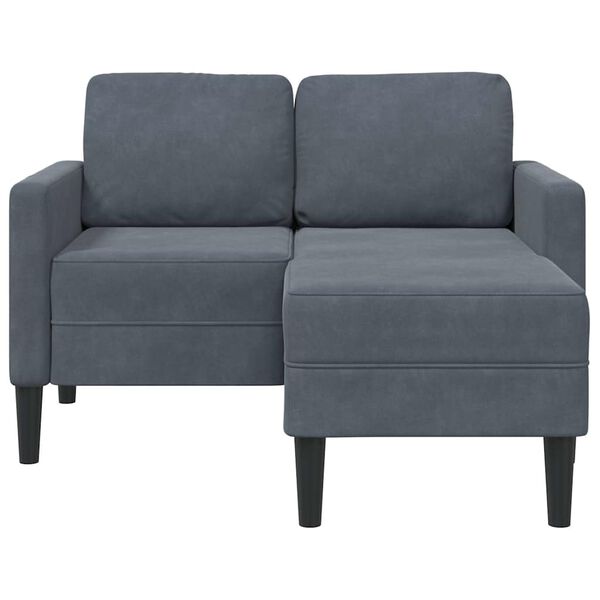 vidaXL Sofa 2-sjed s ležaljkom u obliku slova L tamnosiva 125cm bar&scaron;un