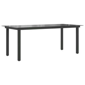 vidaXL Vrtni stol crni 190 x 90 x 74 cm aluminijum i staklo