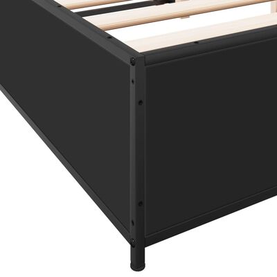 vidaXL Okvir kreveta crni 140 x 200 cm od konstruiranog drva i metala