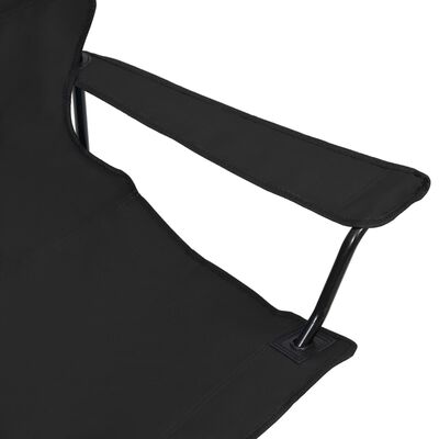 vidaXL Sklopiva stolica za kampiranje za 2 osobe čelik i tkanina crna