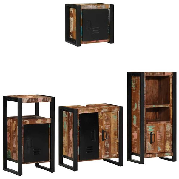 vidaXL Set namje&scaron;taja za kupaonicu 4 pcs Čvrsto drvo iz reciklaže