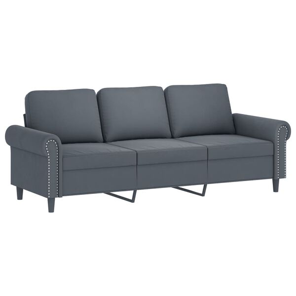 vidaXL 2-dijelni set sofa s jastucima tamnosivi baršunasti
