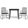 vidaXL 3-dijelni vrtni blagovaonski set od PVC ratana crni