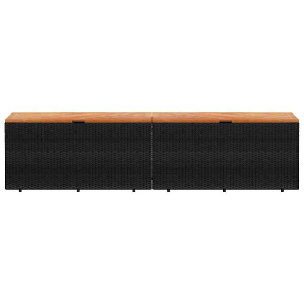 vidaXL Vrtna kutija za pohranu crna 220x50x54 cm od poliratana i drva