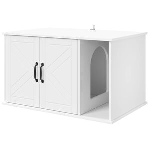vidaXL Mačja Kuća Bijela 85 x 55 x 50,5 cm Konstruirano drvo