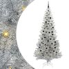 vidaXL Božićno drvce s 300 LED svjetlima s stalakom Srebrno 240 cm PET