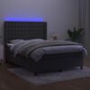 vidaXL Krevet box spring s madracem LED tamnosivi 140x190 cm bar&scaron;un