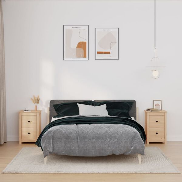 vidaXL Noćni ormarići 2 kom 40x35x61,5 cm od masivne borovine