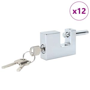 vidaXL Lokot 12 pcs Srebrno 7 x 1,9 x 5 cm Željezo