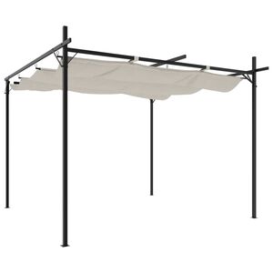 vidaXL Pergola s pomičnim krovom krem 295 x 292 x 230 cm