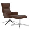 vidaXL Stolica za opu&scaron;tanje sa stolcem od sjajne umjetne smeđe kože