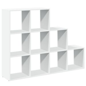 vidaXL Pregrada/regal za knjige 3razina bijeli 137,5x29x103,5cm drveni
