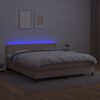 vidaXL Krevet box spring madrac LED cappuccino 180x200cm umjetna koža
