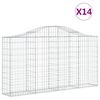 vidaXL Lučne gabionske ko&scaron;are 14kom 200x30x100/120cm pocinčano željezo