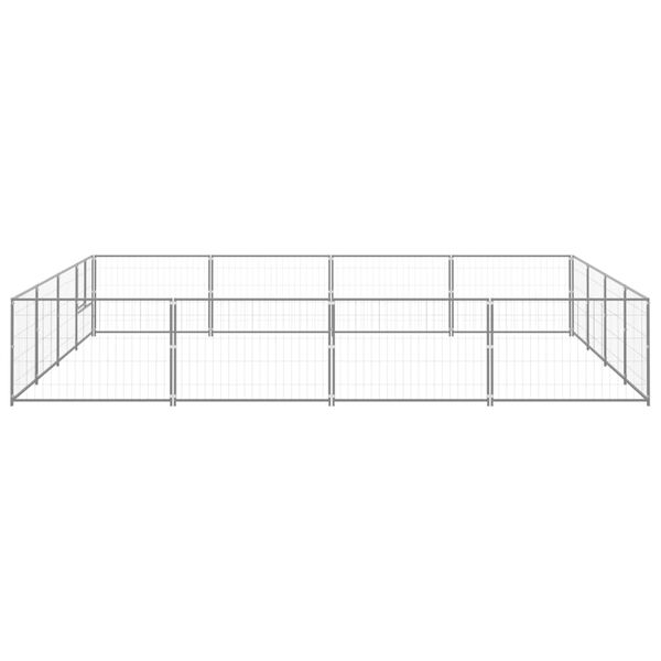 vidaXL Kavez za pse srebrni 16 m&sup2; čelični