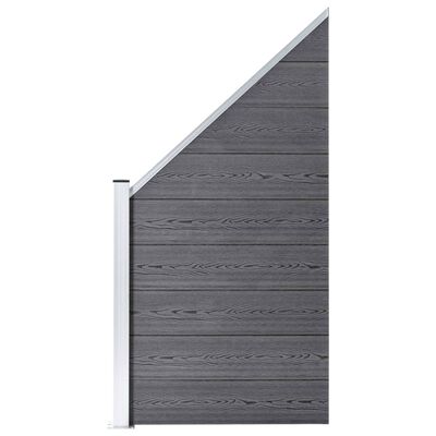 vidaXL Set WPC ograda 10 kvadratnih + 1 kosa 1830 x 186 cm sivi