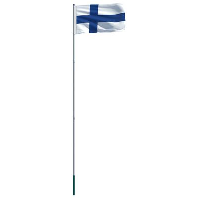 vidaXL Finska zastava s aluminijskim stupom 6 m