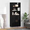 vidaXL Highboard Crni hrast 69,5 x 34 x 180 cm Konstruirano drvo