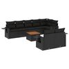 vidaXL 9-dijelni set vrtnih sofa s jastucima crni od poliratana