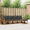 vidaXL Set vanjskih sofa 5 pcs Prirodna i antracit Čvrsto drvo akacije