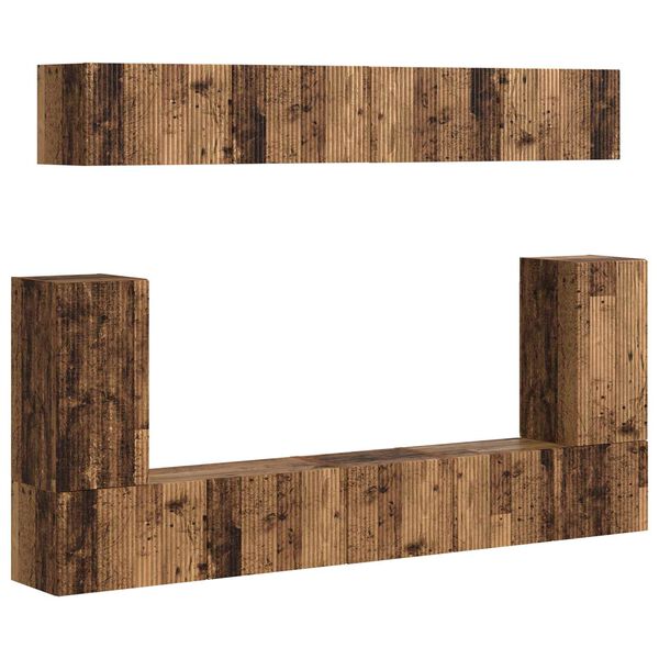 vidaXL Set TV komoda Zidne 5 pcs Staro drvo Konstruirano drvo