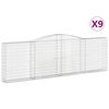 vidaXL Lučne gabionske ko&scaron;are 9 kom 400x30x120/140cm pocinčano željezo