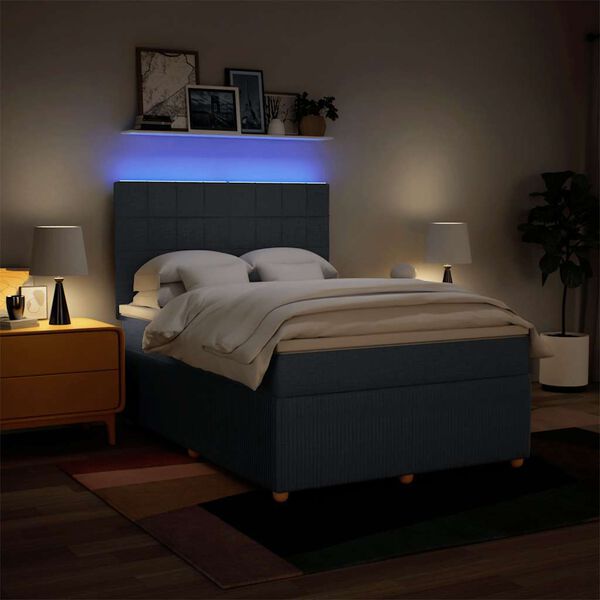 vidaXL Krevet s oprugama i madracem plavi 140x200 cm od tkanine