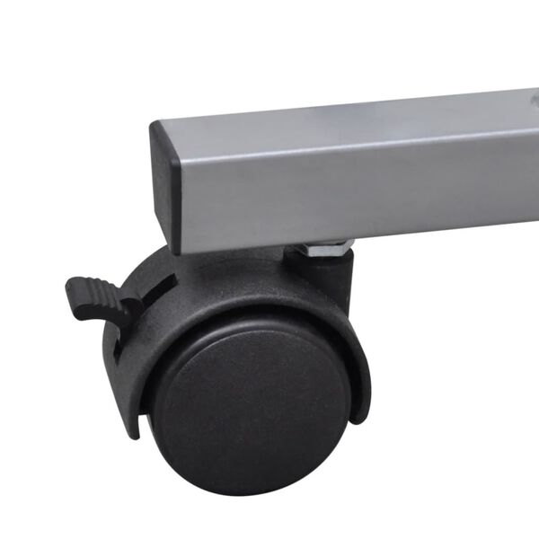 Crni uredski stol za računalo sa policom na izvlačenje za tipkovnicu