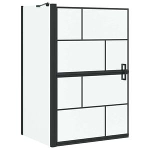 vidaXL Ekran za kadu i tu&scaron; Crna i prozirna 80 x 68 x 128 cm